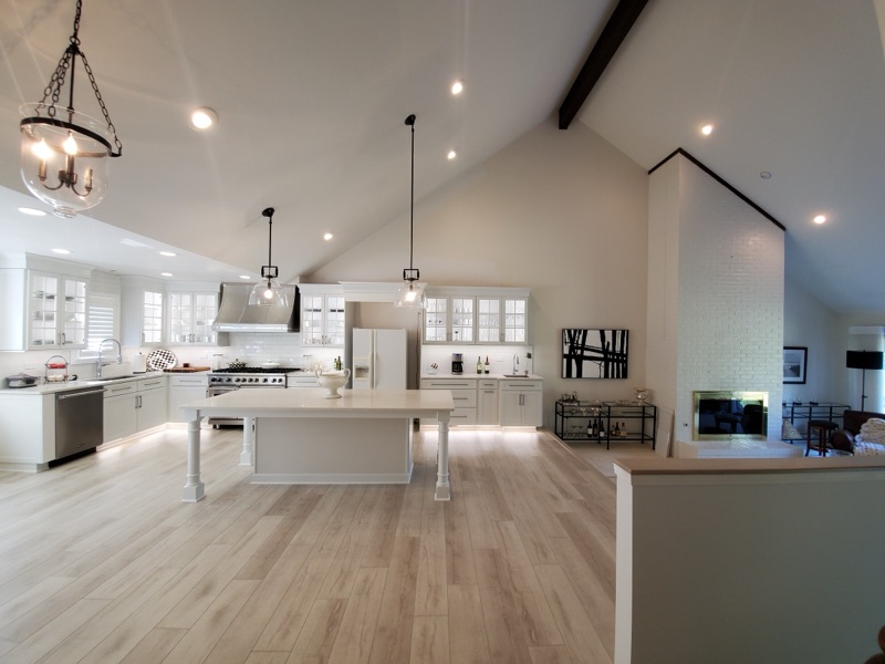 Modern white kitchen remodel with quartz countertops in Orland Park, IL